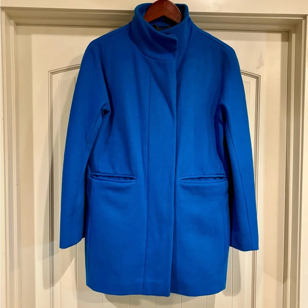 J. Crew Factory Cobalt Cocoon Coat - Picture 1 of 4